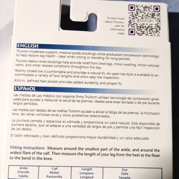 Truform Leg Health 15-20 mmHg Compression Socks Black Size B NEW - Picture 2 of 5